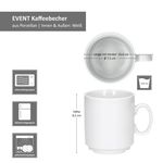 6er Set EVENT stapelbare Kaffeebecher weiß Porzellan 250 ml_Bild_6