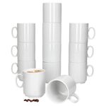 12er Set EVENT stapelbare Kaffeebecher weiß Porzellan 250 ml_Bild_1