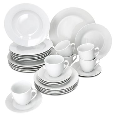30tlg. Kombiservice TOMMY weiß Porzellan für 6 Personen_Bild_1