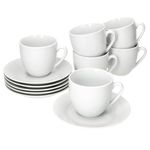 6er Set TOMMY Kaffeetasse mit Untertasse weiß Porzellan_Bild_2
