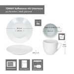 6er Set TOMMY Kaffeetasse mit Untertasse weiß Porzellan_Bild_6