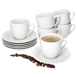 01-MamboCat-Tommy-Kaffeetasse-mit-Untertasse-6er-Set-Deko.jpg 6er Set TOMMY Kaffeetasse mit Untertasse weiß Porzellan_Bild_1