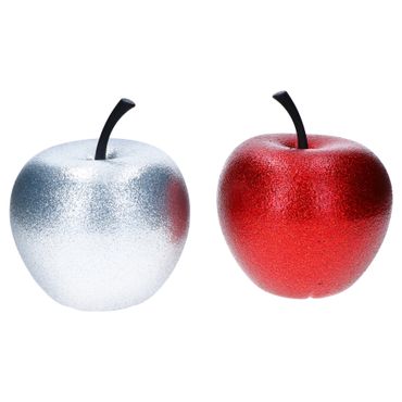 2er Set Pottery Pots Deko-Apfel XS Kupfer (Rot) & Silber – 1x E2206-S1-GLMC & 1x E2206-S1-GLS_Bild_1