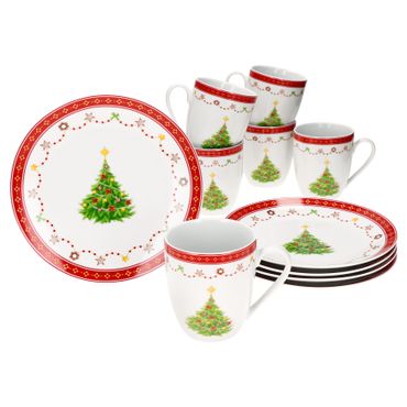 12tlg Frühstücksset Weihnachtstraum Porzellan für 6 Personen_Bild_1