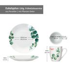 12tlg Frühstücksset Eukalyptus aus Porzellan für 6 Personen_Bild_5