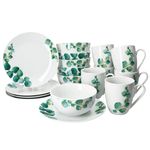 18tlg Frühstücksset Eukalyptus aus Porzellan für 6 Personen_Bild_2