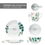 18tlg Frühstücksset Eukalyptus aus Porzellan für 6 Personen_Bild_6