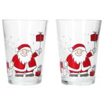 2er Set SANTA FAMILY WINTER Weihnachtsgläser mit Weihnachtsmann & Geschenken – 817331_Bild_1