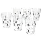 6er Set TREE GREY WINTER Weihnachtsbaum Weihnachtsgläser mit schwarzen & weißen Tannenbäumen – 817348_Bild_1