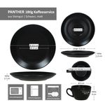 18tlg Kaffeeservice Panther matt schwarz für 6 Personen aus Steingut - 161949 + 161951 + 161952_Bild_5