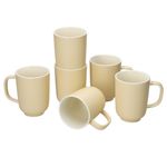 6er Set Jasper Vanille Kaffeebecher aus Steingut - 403541_Bild_2