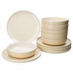 12tlg Tafelservice Jasper Vanille aus Steingut - 6x 403589 & 6x 403602_Bild_2