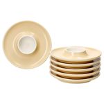 6er Set Jasper Vanille Eierbecher mit Ablage aus Steingut - 406924_Bild_2