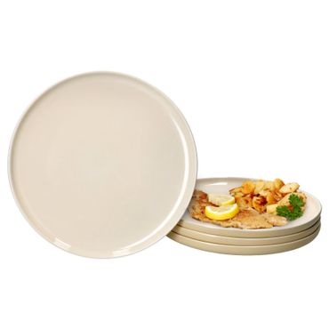 4er Set Jasper Vanille Speiseteller aus Steingut - 403589 _Bild_1