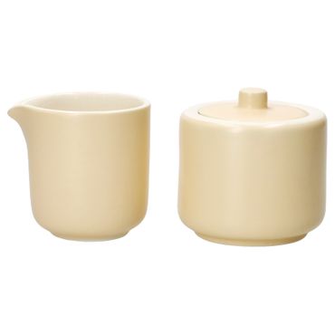 2tlg Set Jasper Vanille Milchkännchen & Zuckerdose aus Steingut - 1x 406931 & 1x 406993_Bild_1