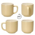 6er Set Jasper Vanille Espressotasse mit Untertasse aus Steingut - 6x 410808 + 6x 410815_Bild_4
