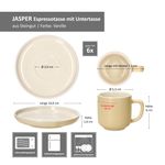 6er Set Jasper Vanille Espressotasse mit Untertasse aus Steingut - 6x 410808 + 6x 410815_Bild_6