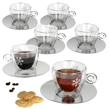 6er Set Thermo Glastasse Christmas 165ml mit Untertasse_Bild_1