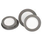 12tlg Tafelservice VARIANT GRAU für 6 Personen aus Porzellan_Bild_1