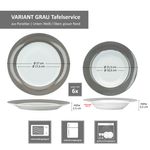 12tlg Tafelservice VARIANT GRAU für 6 Personen aus Porzellan_Bild_6