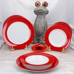 12tlg Tafelservice VARIANT ROT für 6 Personen aus Porzellan_Bild_2