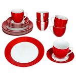 18tlg Kaffeeservice VARIANT ROT für 6 Personen aus Porzellan_Bild_2
