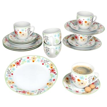 18tlg Kaffeeservice VARIANT BLÜMCHEN für 6 Personen aus Porzellan_Bild_1