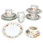 18tlg Kaffeeservice VARIANT BLÜMCHEN für 6 Personen aus Porzellan_Bild_1