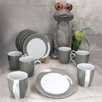 12tlg Frühstücksset VARIANT GRAU für 6 Personen aus Porzellan_Bild_3
