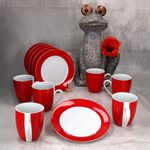 12tlg Frühstücksset VARIANT ROT für 6 Personen aus Porzellan_Bild_3