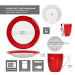 12tlg Frühstücksset VARIANT ROT für 6 Personen aus Porzellan_Bild_6