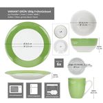 18tlg Frühstücksset VARIANT GRÜN für 6 Personen aus Porzellan_Bild_7