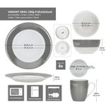 18tlg Frühstücksset VARIANT GRAU für 6 Personen aus Porzellan_Bild_7