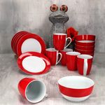 18tlg Frühstücksset VARIANT ROT für 6 Personen aus Porzellan_Bild_2
