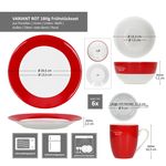 18tlg Frühstücksset VARIANT ROT für 6 Personen aus Porzellan_Bild_7