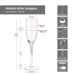 06-174724-Royal-Leerdam-Grande-Royal-Sektglaeser-Bemassung.jpg 25er Set GRANDE ROYAL Sektgläser - 174724_Bild_6