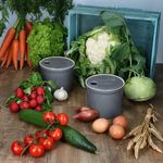 2er Set OSKAR Knoblauch-Vorratsdose S in Grau aus weißem Ton - 1992S_Bild_5