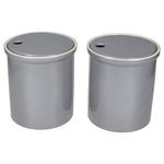 2er Set OSKAR Zwiebel-Vorratsdose M in Grau aus weißem Ton - 1993M_Bild_2