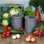 2er Set OSKAR Zwiebel-Vorratsdose M in Grau aus weißem Ton - 1993M_Bild_3