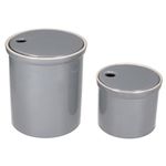 2er Set OSKAR Vorratsdose S & M in Grau aus weißem Ton - 1992S + 1993M_Bild_1