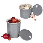 2er Set OSKAR Vorratsdose S & M in Grau aus weißem Ton - 1992S + 1993M_Bild_2