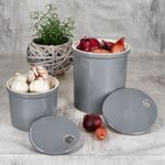 2er Set OSKAR Vorratsdose S & M in Grau aus weißem Ton - 1992S + 1993M_Bild_3