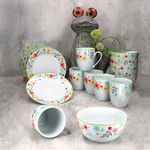 18tlg Frühstücksset VARIANT BLÜMCHEN für 6 Personen aus Porzellan_Bild_2