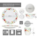 18tlg Frühstücksset VARIANT BLÜMCHEN für 6 Personen aus Porzellan_Bild_8