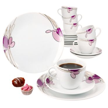 18tlg. Kaffeeservice VIOLA Porzellan für 6 Personen_Bild_1