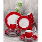 30tlg Kombiservice VARIANT ROT für 6 Personen aus Porzellan_Bild_2