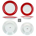 30tlg Kombiservice VARIANT ROT für 6 Personen aus Porzellan_Bild_3