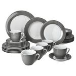 30tlg Kombiservice VARIANT GRAU für 6 Personen aus Porzellan_Bild_1