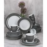 30tlg Kombiservice VARIANT GRAU für 6 Personen aus Porzellan_Bild_2
