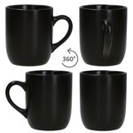 12tlg Frühstücksset Panther matt schwarz für 6 Personen aus Steingut - 161949 + 161950_Bild_4